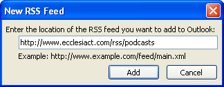 Setting up an RSS subscription