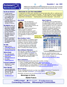 Download Newsletter 1 - Jan 2009