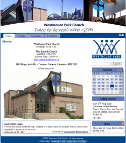 Screenshot of site