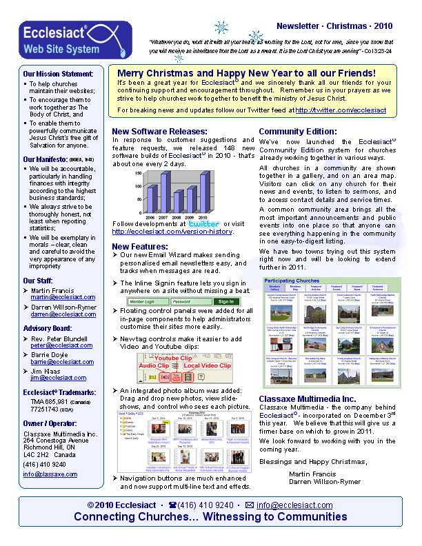 Download Newsletter 2 - Christmas 2010